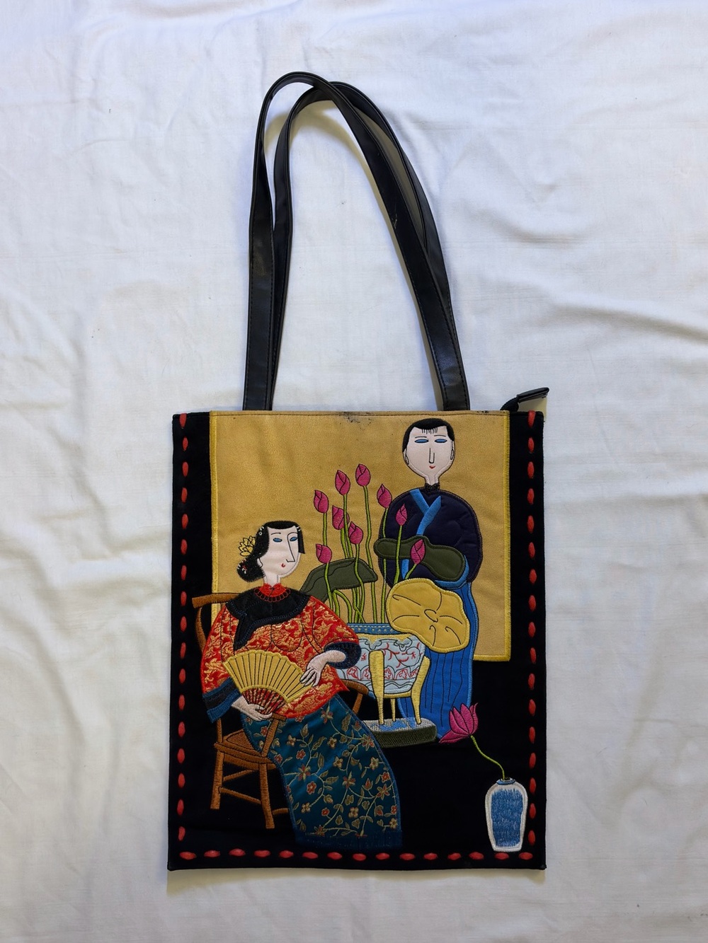 rare vintage Chico’s embroidered tapestry tote | Y2K
